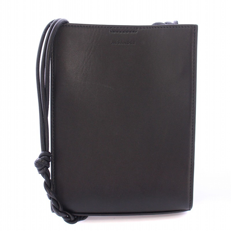 ジルサンダー JIL SANDER タングル スモール レザー ショルダーバッグ ロゴ 黒 ブラック /BB レディース拍卖