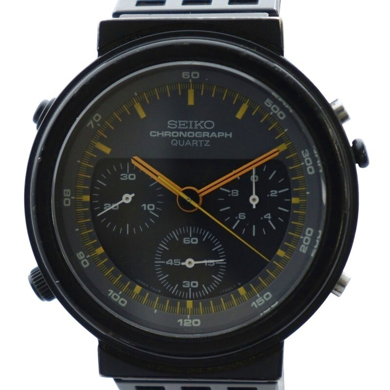 セイコー SEIKO スピードマスター ジウジアーロ エイリアンモデル 腕時計 ウォッチ クォーツ ロゴ クロノグラフ 黒文字盤 黒拍卖
