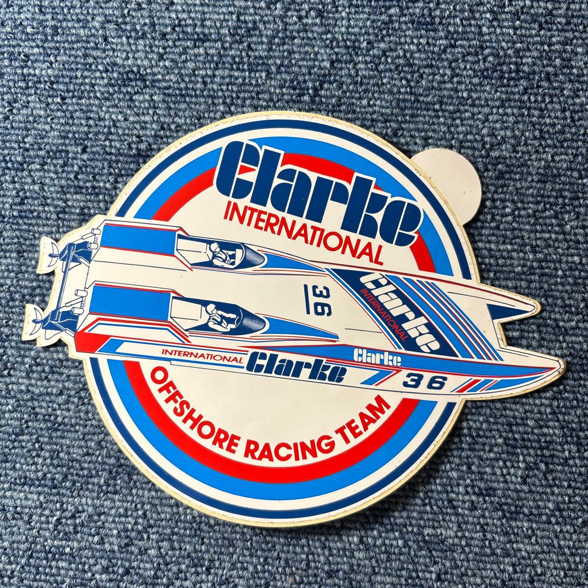 Clark international offshore RACING TEAM 36番 ステッカー シール パワーボート 水上レース グッズ コレクション ビンテージ レア拍卖