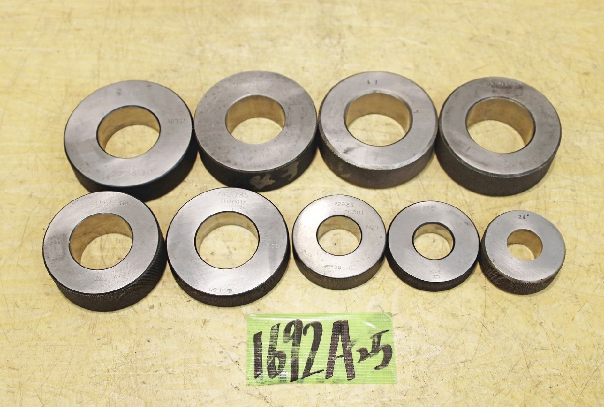 1692A25 ねじリングゲージ一式 まとめて9個セット ネジゲージ 内径測定 測定 計測 品質管理拍卖