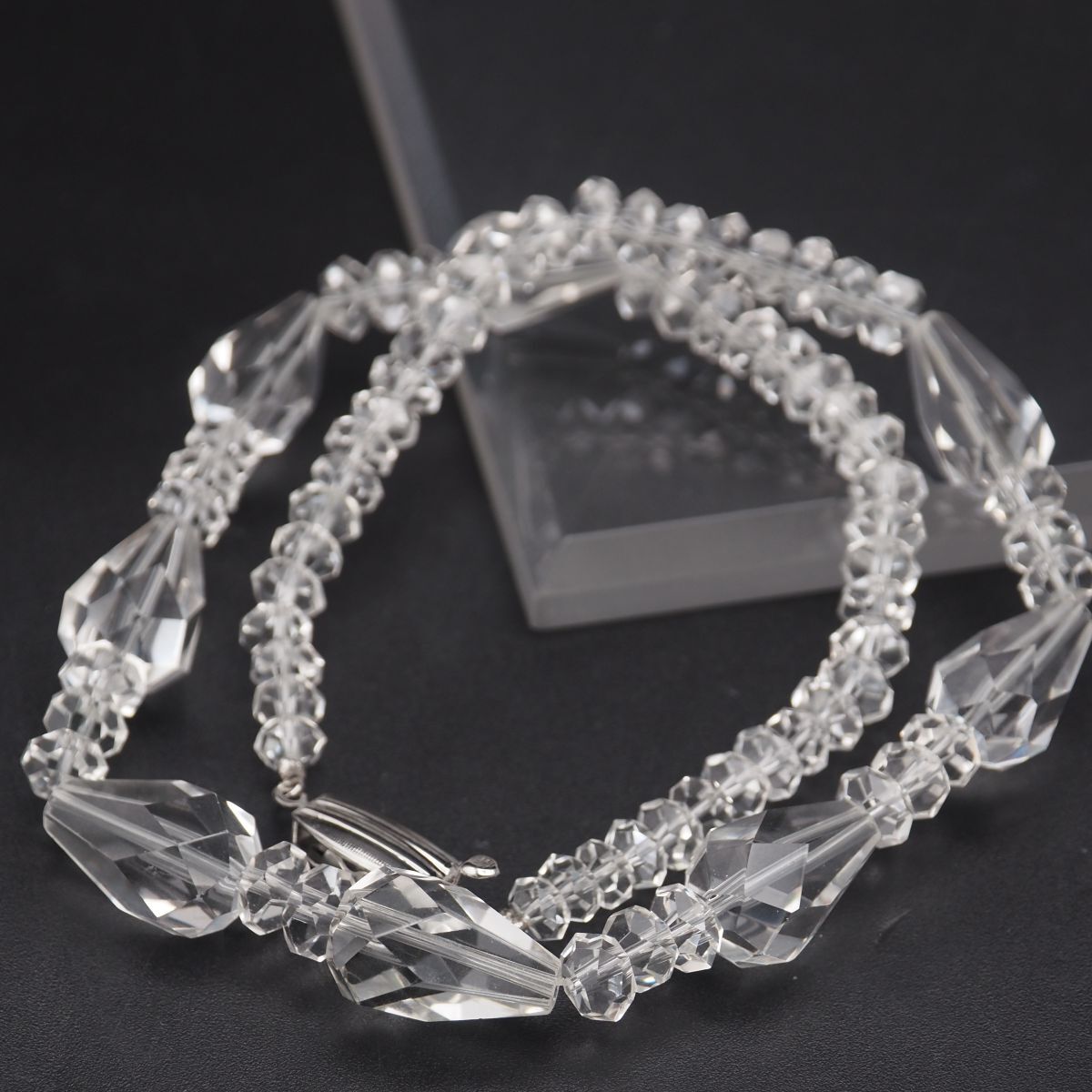 A699 水晶 英 GSILVER刻印 ネックレス デザインカット シルバー拍卖