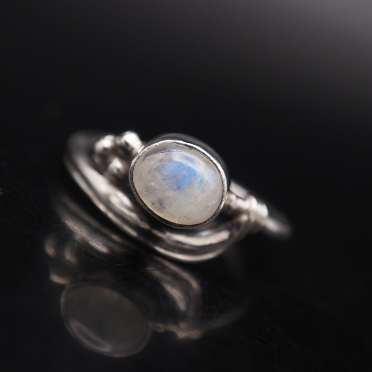 B624 ムーンストーン リング デザイン シルバー 指輪 ヴィンテージ 6月誕生石 12号拍卖