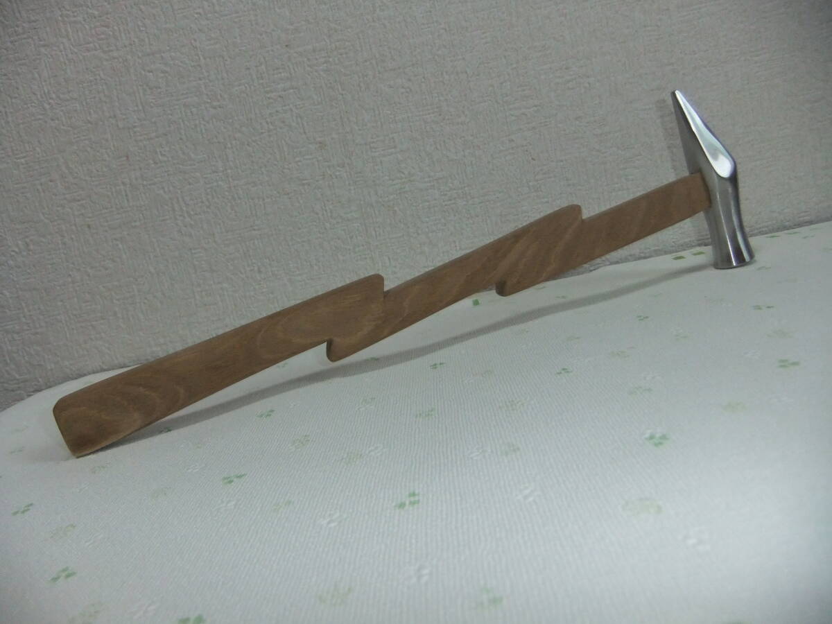 ギャグです!雷神玄翁♪自作槐サンダーボルト型柄 X ステンレス船手鎚!!拍卖
