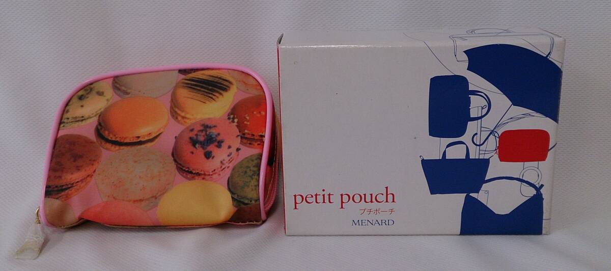 MENARD メナード プチポーチ 非売品 箱付き 収納 ピンク 黄 緑 他 マカロン柄 レディース 01拍卖