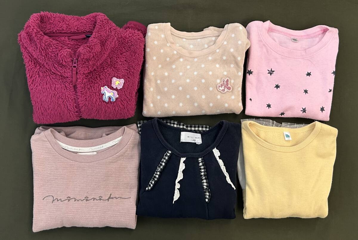 メーカー複数〔お買得品〕女の子用子供服100サイズ6点まとめ売り フリースジャケット・Tシャツ・ブラウス他 01拍卖
