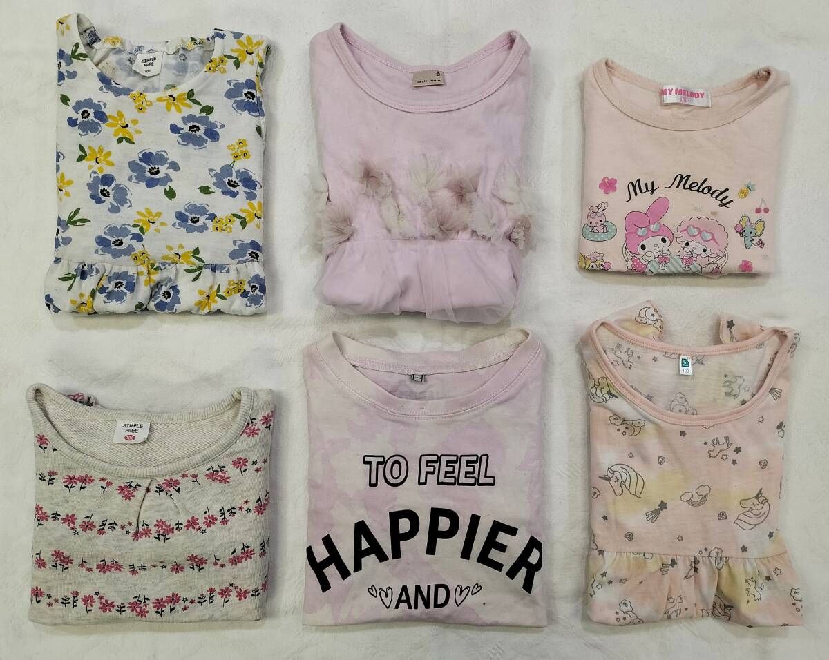 佐川発送 お買い得 女の子用子供服6点まとめ売りセット サイズ100 トップス ワンピース 01拍卖