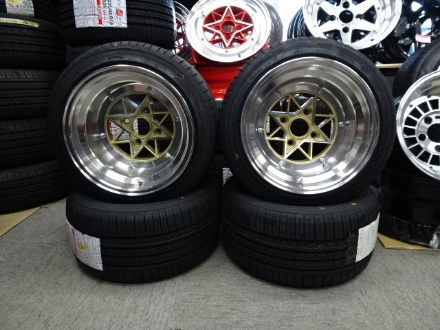 スターシャーク(ゴールド) 10J-14 コーリンプロジェクト 225/40R14 2本セット 旧車拍卖