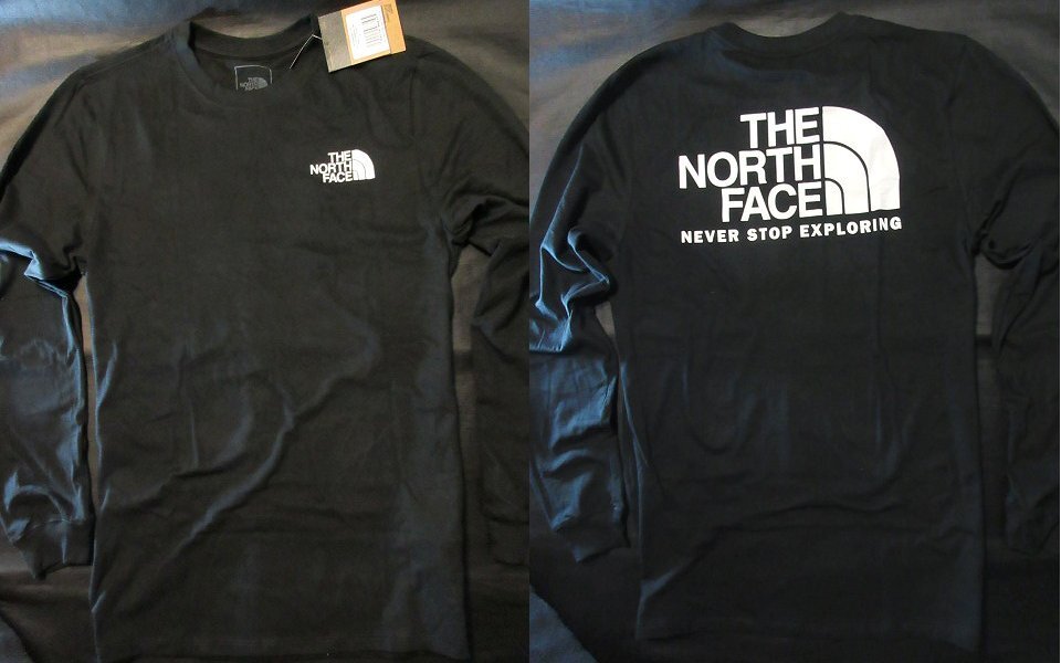 本物正規◆ノースフェイス◆長袖Tシャツ THROWBACK ■XL■黒■新品■アメリカ限定/JK3拍卖