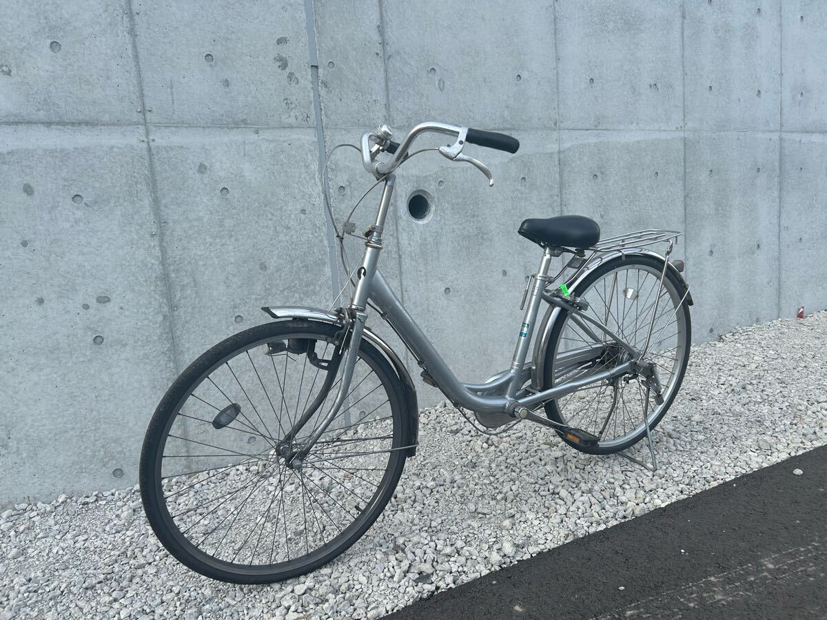 【R36号】愛知県 (運送手配有料) ブリヂストン NU604 JH4G エブリッジ 26インチ 自転車 シルバー系 学生 ママチャリ 現状拍卖