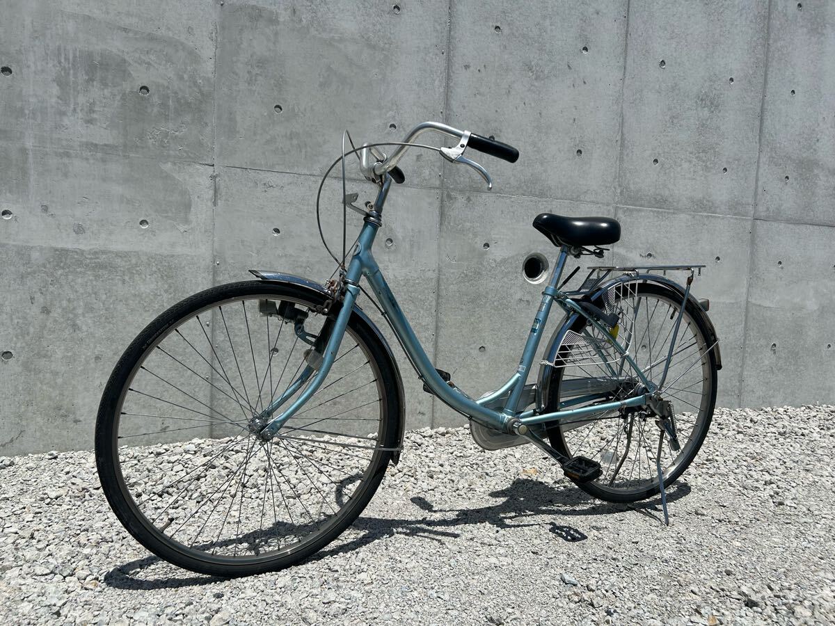 【R12号】愛知県 (運送手配有料) ブリヂストン BU605 B5H エブリッジ 26インチ 自転車 水色系 学生 ママチャリ 現状拍卖