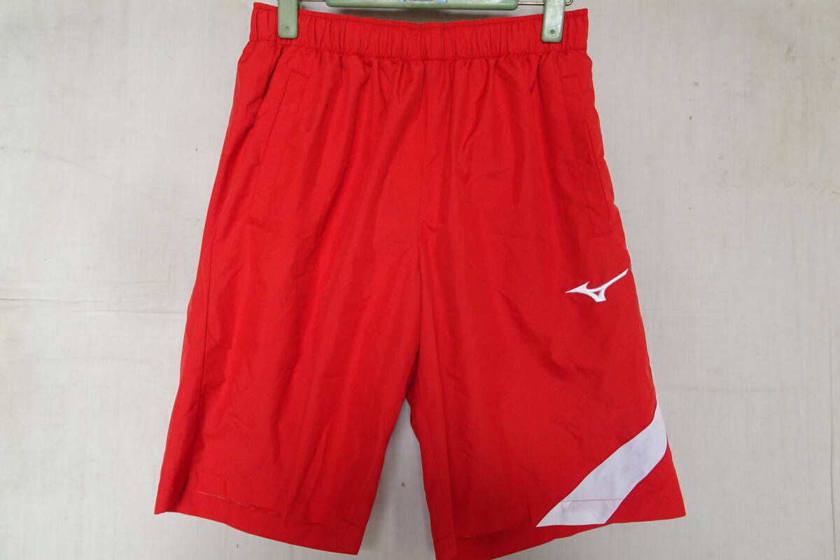 Mizuno/ミズノ/ショートパンツ/ひざ上丈/表地ナイロン系ポリエステル素材/裏地メッシュ素材/スポーツ/赤/レッド/Lサイズ(7/18R7)拍卖