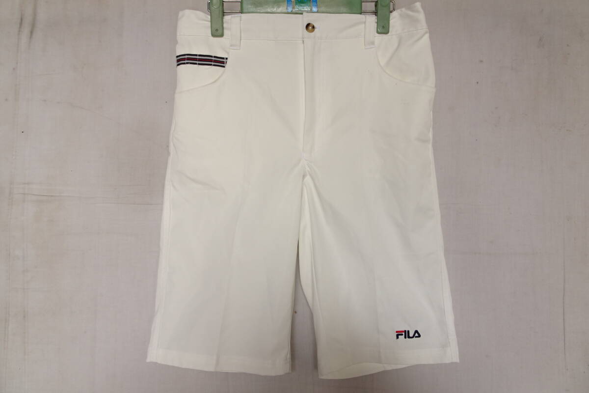 FILA/フィラ/FH6161/ハーフパンツ/ショートパンツ/ゴルフウェア/ジップフライ/後ウエストゴム/オフホワイト/白/Mサイズ(7/18R7)拍卖