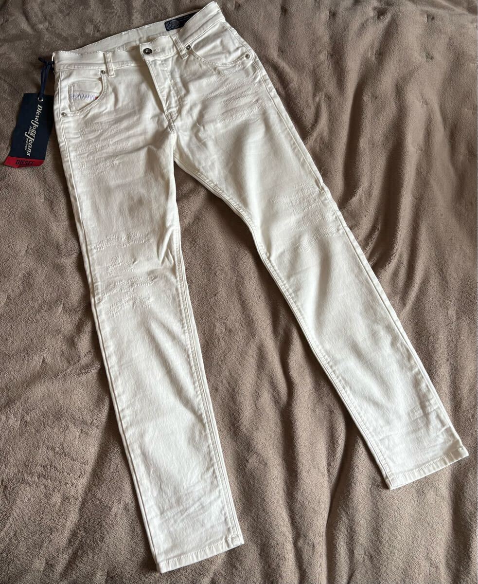 ◇新品タグ付き 訳あり◇DIESELディーゼル ジョグジーンズ リペア加工 W25 ホワイト◇レディース ホワイトデニム◇拍卖