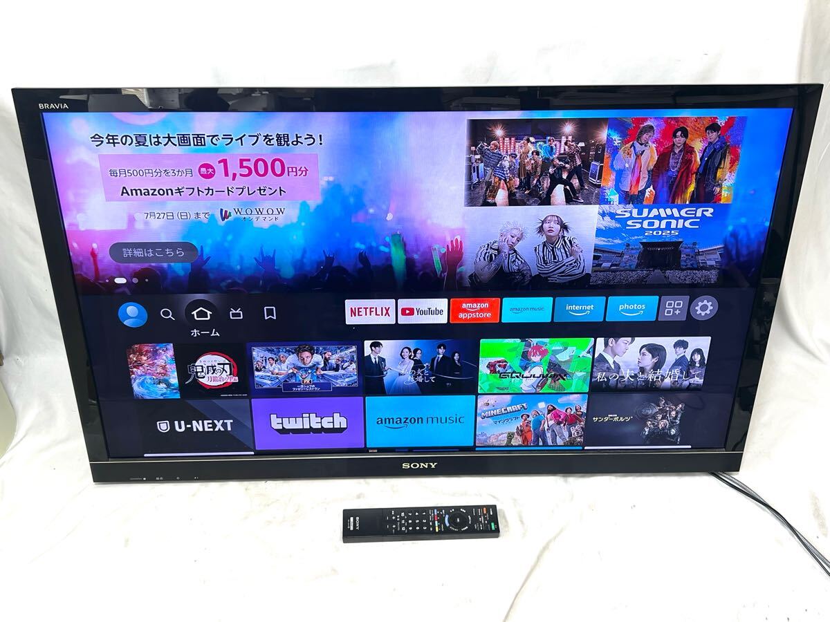 【引取歓迎】SONY BRAVIA ソニー KDL-46HX800 46V型 液晶テレビ 純正リモコン付き 通電確認済 現状品拍卖