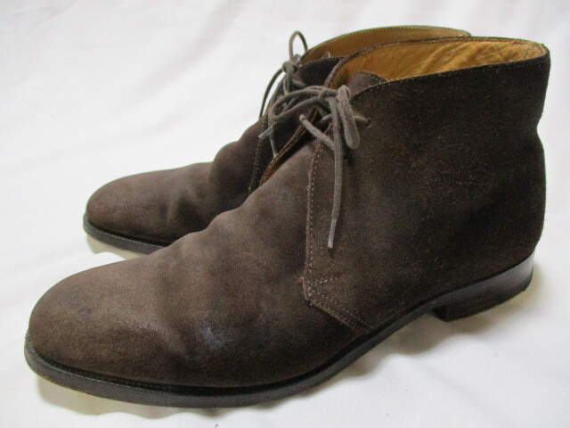 CROCKETT & JONES クロケット & ジョーンズ CHERTSEY チャートシー スエード チャッカブーツ こげ茶 7E拍卖