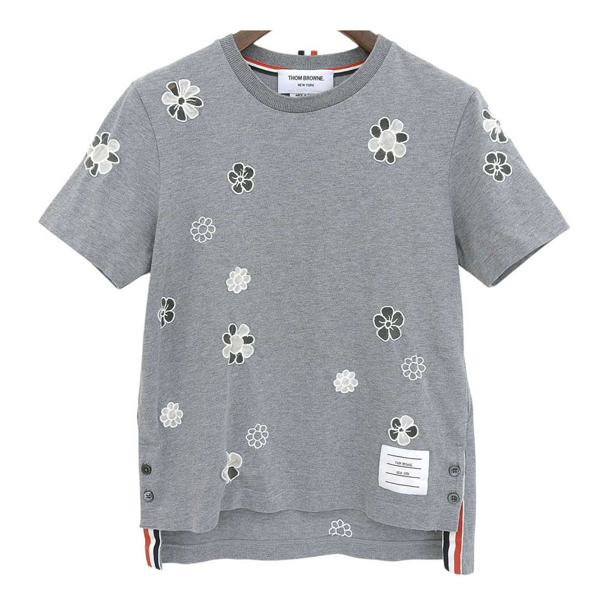 トムブラウン フラワー エンブロイダリー Tシャツ FJS113E-104220035 レディース グレー THOM BROWNE 中古 【アパレル・小物】拍卖