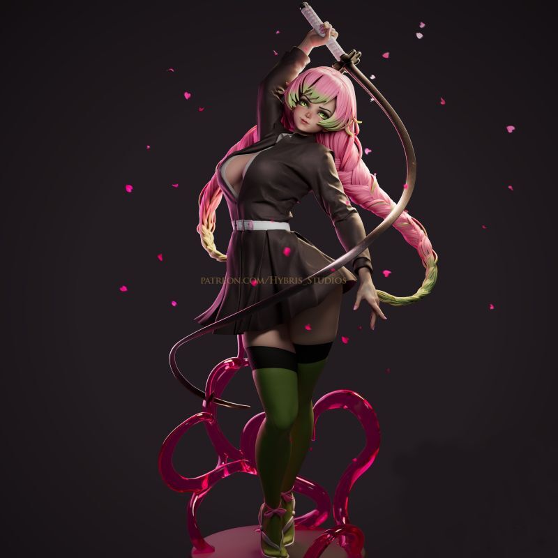 甘露寺蜜璃 鬼滅の刃 / ガレージキット ガレキ レジン 未塗装 【1/16スケール】拍卖