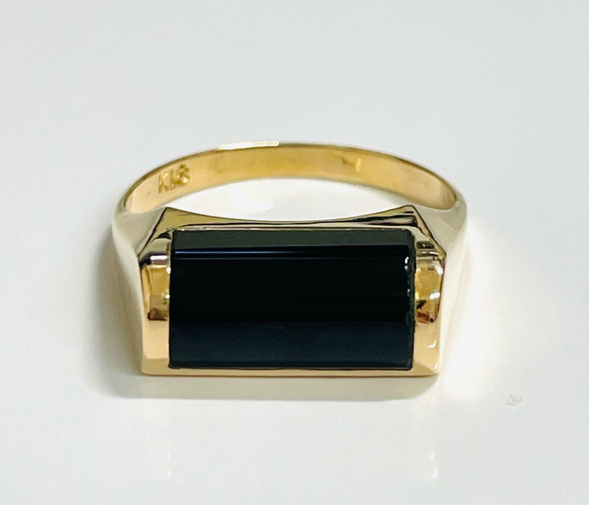 ☆K18 オニキスリング 3.63g 12号☆拍卖