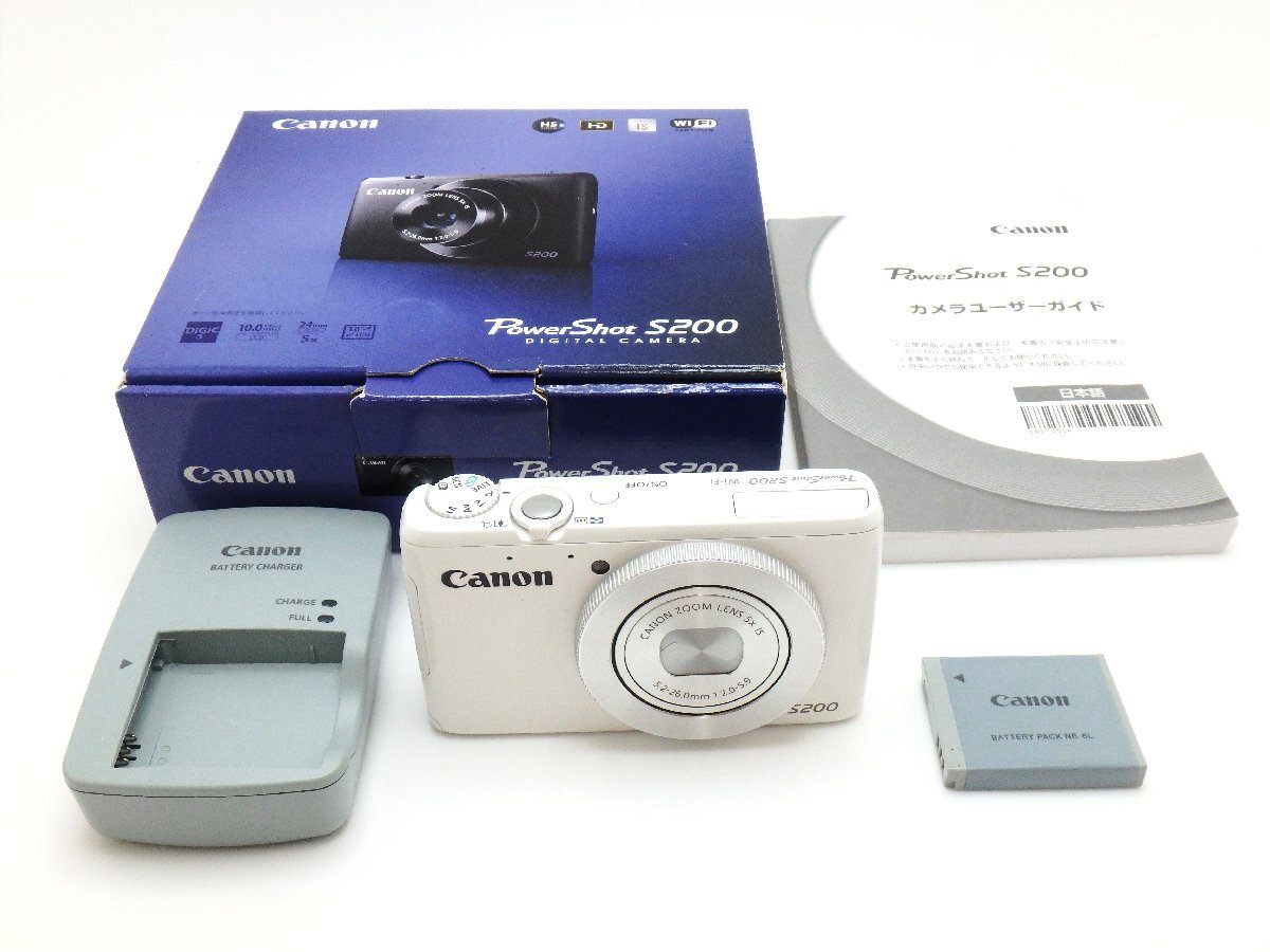 1円★ハローカメラ★7638 キャノン Canon PowerShot S200 ホワイト セブンイレブン「創業40周年記念キャンペーン」 1010万画素 即決あり拍卖