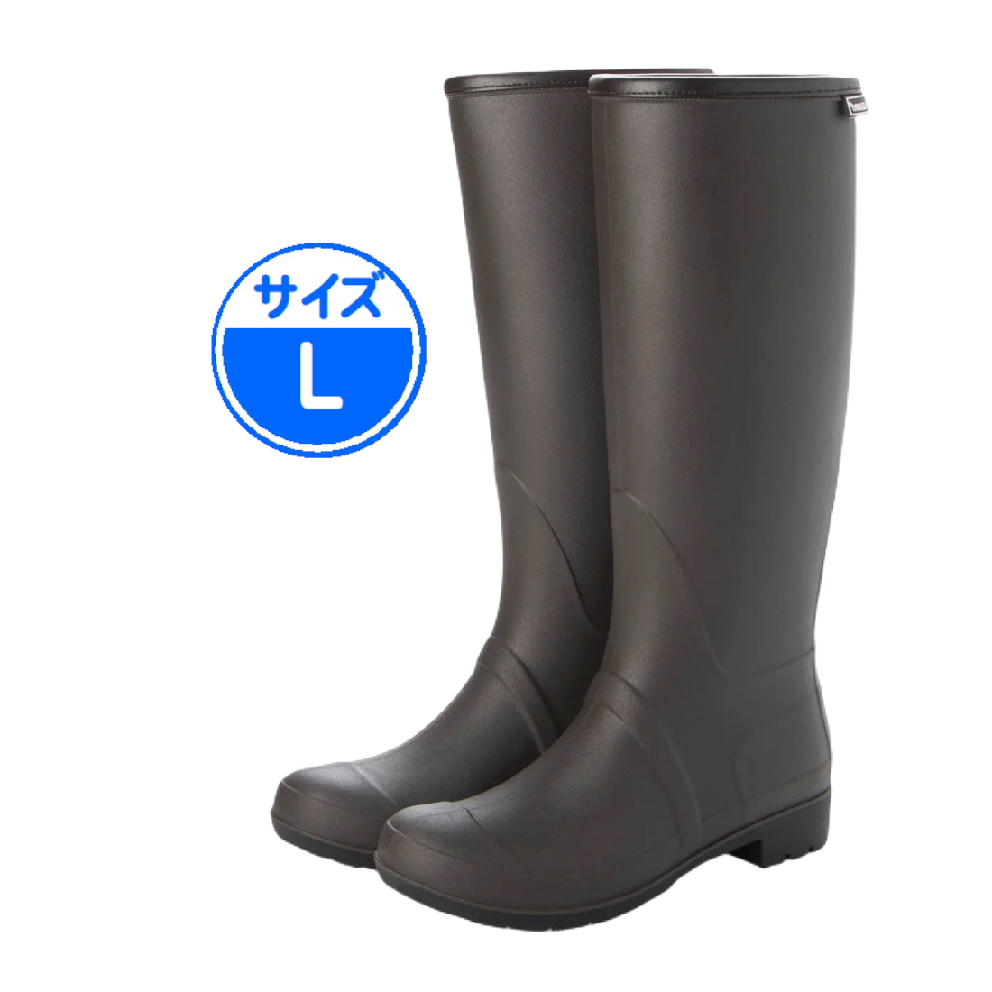 【新品 未使用】レインブーツ ロング丈 ブラウン L 茶色 23028拍卖