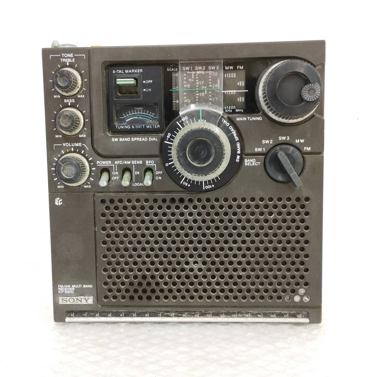 25広/A047367-1/TY6000/V083-508/【名古屋】SONY ソニー ICF-5900 スカイセンサー ラジオ FM/AM MULTI BAND RECEIVER 昭和レトロ 拍卖