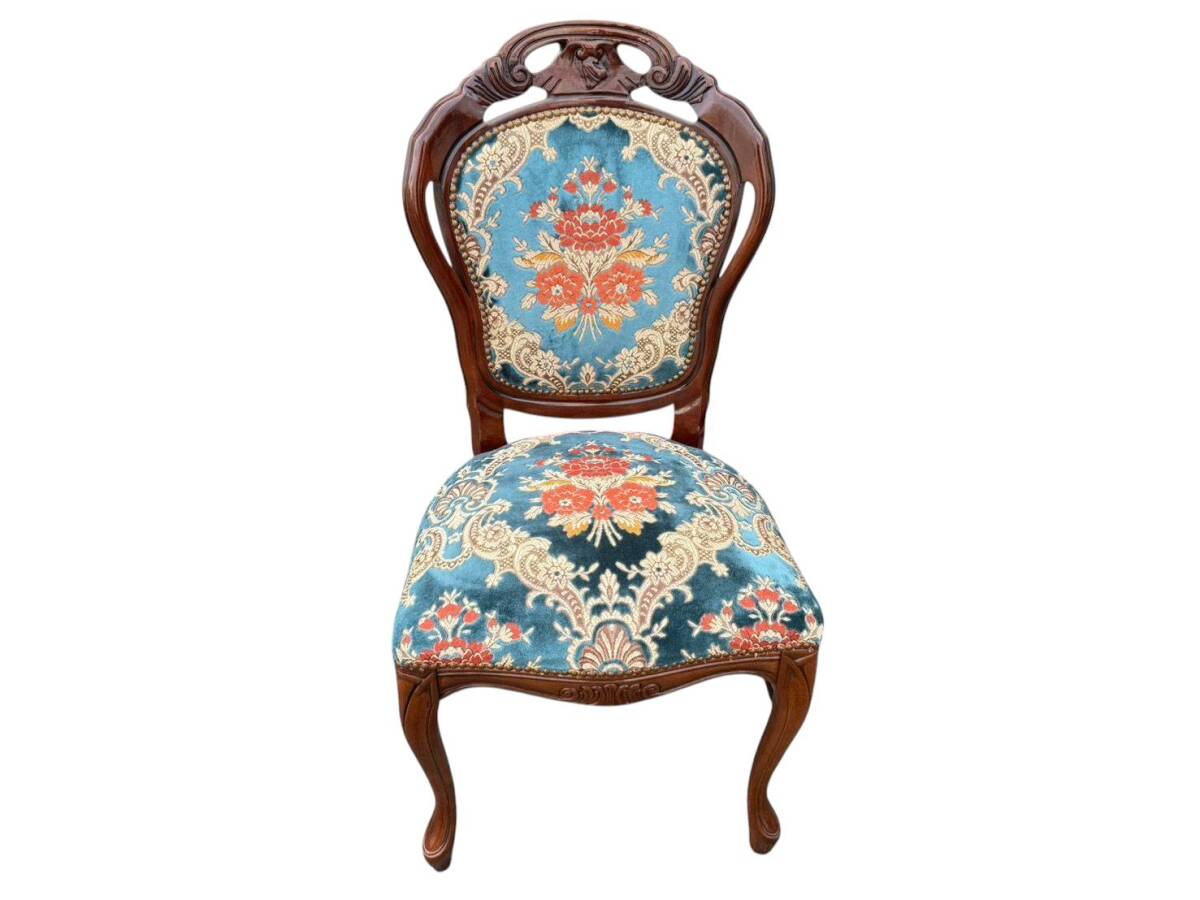 アンティーク イタリア ダイニングチェア 金華山 猫脚 木製 完成品 イス②拍卖