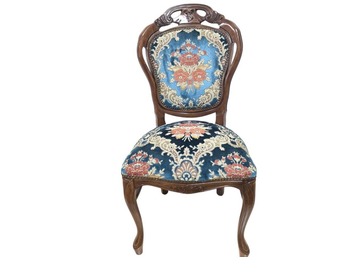 アンティーク イタリア ダイニングチェア 金華山 猫脚 木製 完成品 イス①拍卖