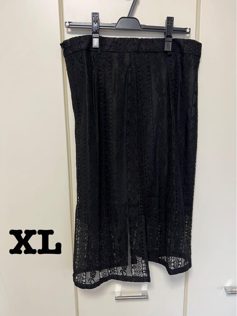 新品 SAISON DE PAPILLON レーススカート ブラック XL拍卖