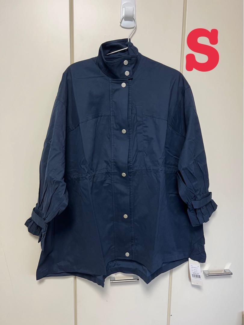 新品 セゾンドパピヨン カジュアルオーバーサイズジャンパー ネイビー S拍卖