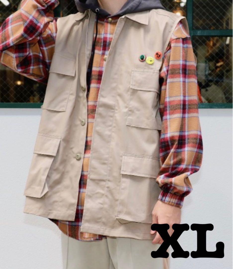 新品 THRIFTY LOOK スリフティールック ベスト カーキ XL拍卖