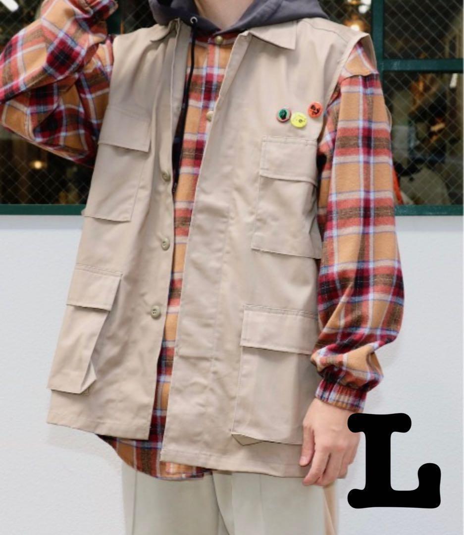 新品 THRIFTY LOOK スリフティールック ベスト カーキ L拍卖