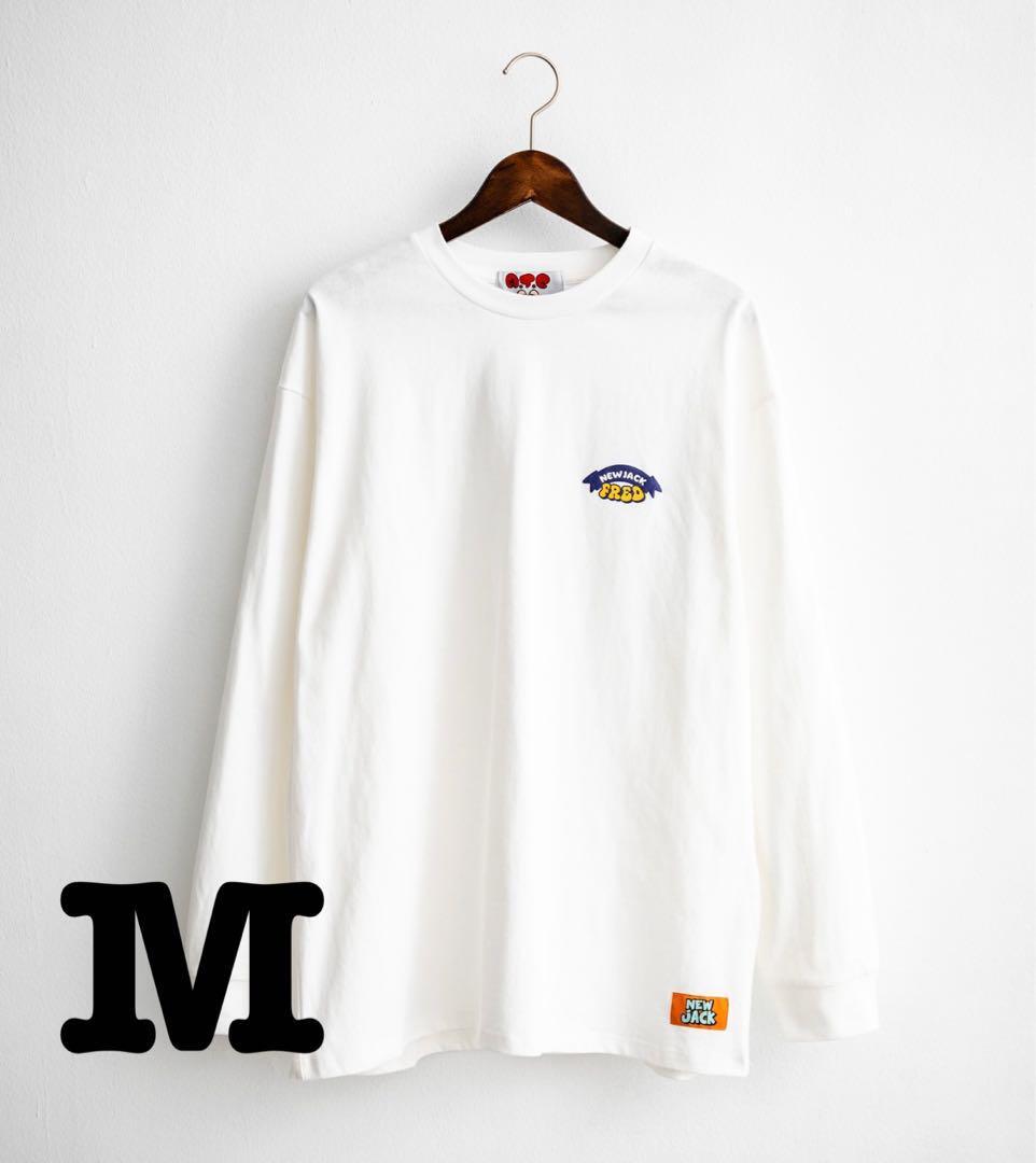 新品 NEW JACKニュージャック オーバーサイズ長袖Tシャツ ホワイト M拍卖
