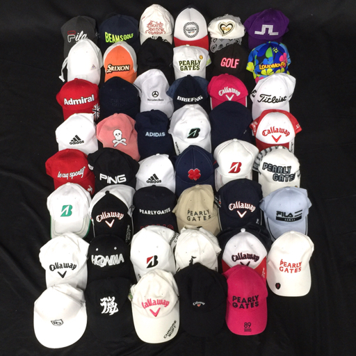 1円 ビームス サイズ表記なし キャップ 他 ピン / ブリーフィング / パーリーゲイツ 等 ゴルフ帽子 計47点 セット拍卖