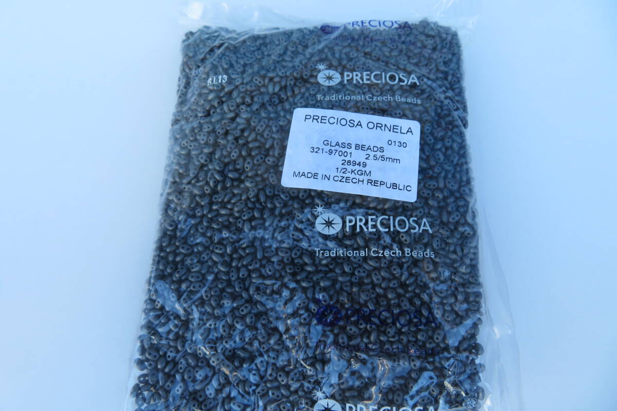 243☆未使用 チェコビーズ プレシオサ 2.5/5mm グレー系 500g BEADS拍卖