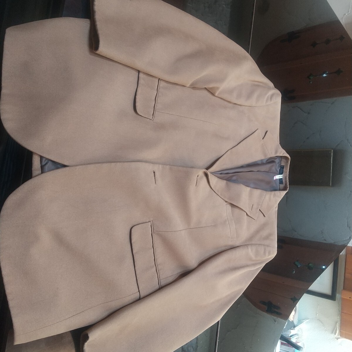 Kanasim Japan レアブランド 高級 厚手 総裏地 シングル ジャケット スーツ フォーマル L ブラウン茶 美品 中古品 拍卖