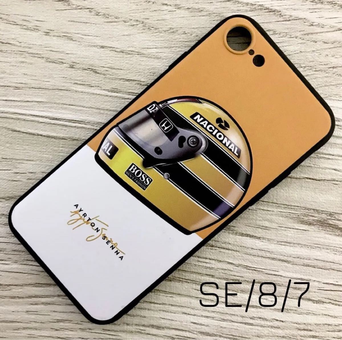 アイルトン・セナ ヘルメット iPhone 8 / 7 / SE ケース F1 マクラーレン ロータス ホンダ ブラジル スマホ拍卖