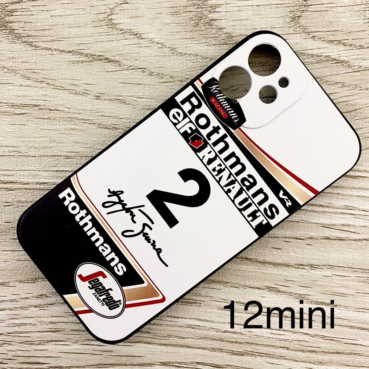 アイルトン・セナ マシン デザイン iPhone 12 mini ケース F1 ウィリアムズ ルノー FW16 ロスマンズ カラー スマホ拍卖