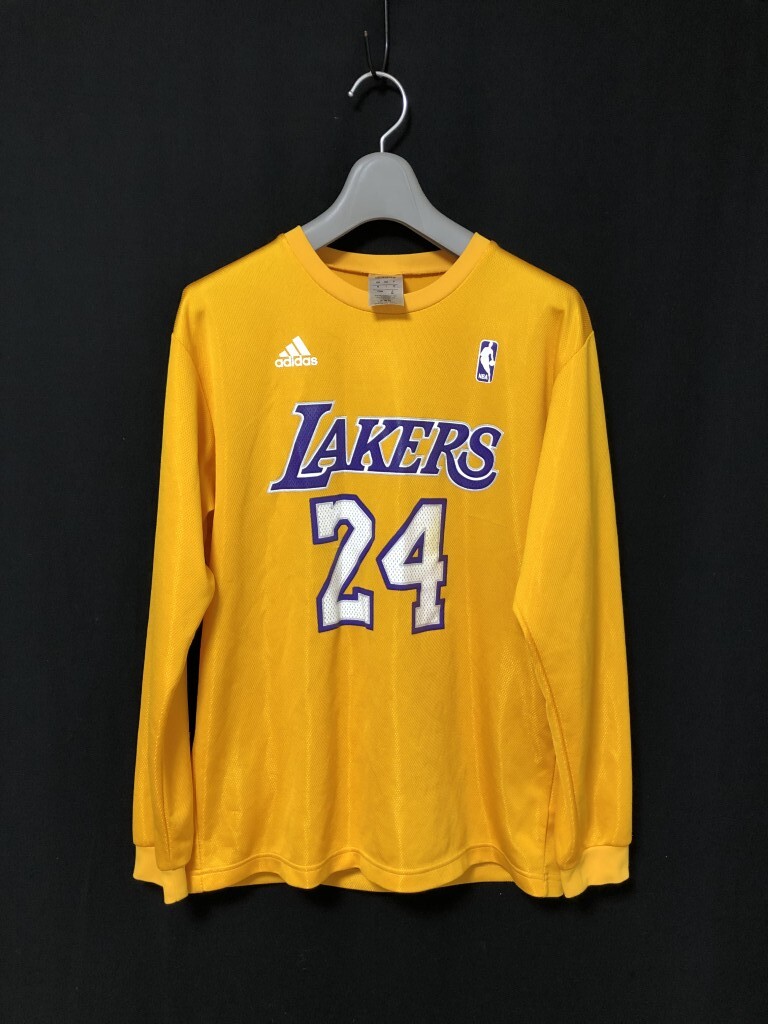 ◆adidas アディダス LOS ANGELES LAKERS #24 BRYANT バスケットボール 長袖Tシャツ M コービー・ブライアント拍卖