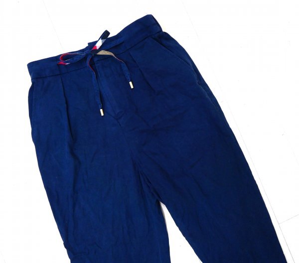 BLUE LABEL CRESTBRIDGE ブルーレーベル・クレストブリッジ ★ パンツ・ボトムス ★ ネイビーチェック柄・リボン・ロゴプレート付き拍卖