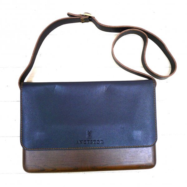 美品 Ancestor ★ 天然木+牛革 ★ 日本製ショルダーバッグ拍卖
