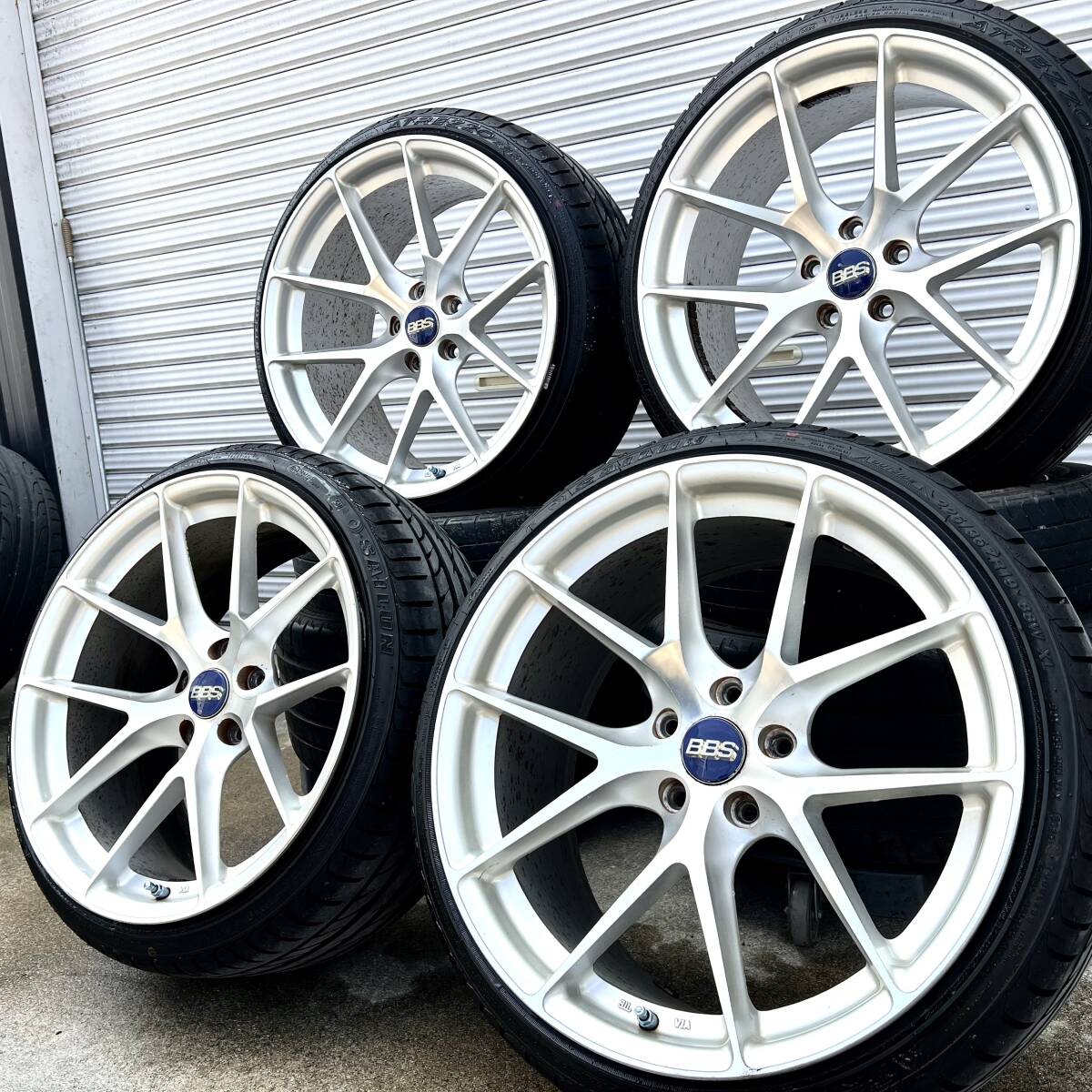 ベンツ・アウディ【ツライチ社外ホイール】9.5J+35通し★溝有タイヤ付き4本SET★TT A4 A5★SLクラスR230R231/CLSクラスW219W218拍卖