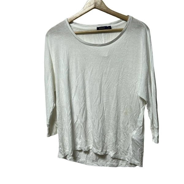 ポロラルフローレン POLObyRalphLauren 七分袖カットソー サイズXS - 白 レディース クルーネック/麻混 トップス拍卖