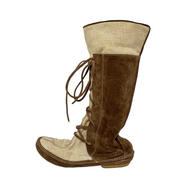 マルニ MARNI ロングブーツ - ダークブラウン×ベージュ レディース 靴拍卖