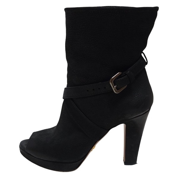 プラダ PRADA ショートブーツ 35 1/2 - 黒 レディース オープントゥ 靴拍卖