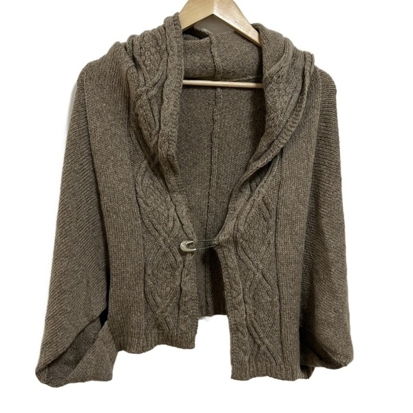 レリアン Leilian カーディガン サイズ9 M - ライトブラウン レディース 半袖 トップス拍卖