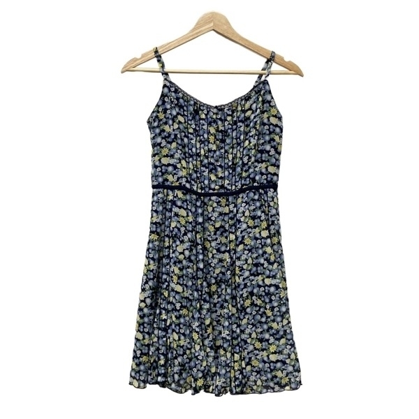 アプワイザーリッシェ Apuweiser-riche サイズ2 M - ネイビー×マルチ レディース キャミワンピ/ミニ/花柄 ワンピース拍卖