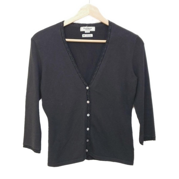 ポールスチュアート PaulStuart カーディガン サイズM - 黒 レディース 長袖/レース 美品 トップス拍卖