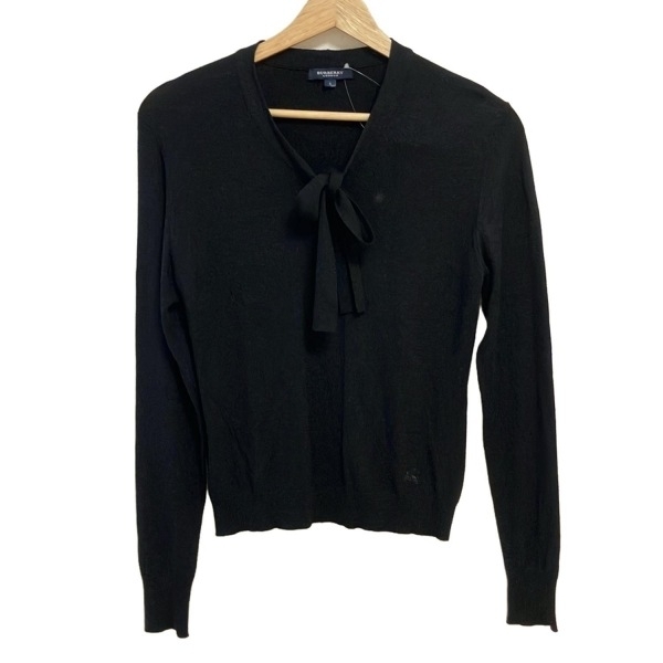 バーバリーロンドン Burberry LONDON 長袖セーター/ニット サイズ1 S - 黒 レディース Vネック/リボン トップス拍卖