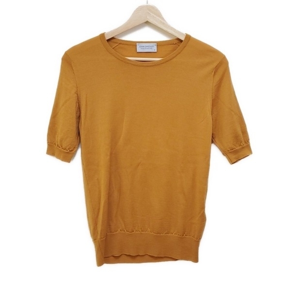 ジョンスメドレー JOHN SMEDLEY 半袖セーター/ニット サイズM - ダークイエロー レディース クルーネック 美品 トップス拍卖