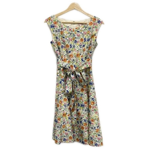 トッカ TOCCA サイズ2 S - 白×グリーン×マルチ レディース ノースリーブ/ひざ丈/花柄 ワンピース拍卖